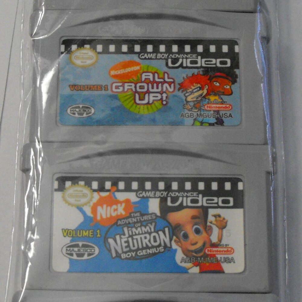 Gameboy Advance Cartoon Movies Jimmy Neutron Vol 1 & Rugrats All Grown Up Vol 1